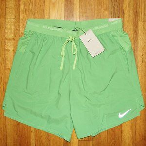 Nike Stride Dri-Fit 7" 2-in-1 Running Shorts Mens S Green Lined